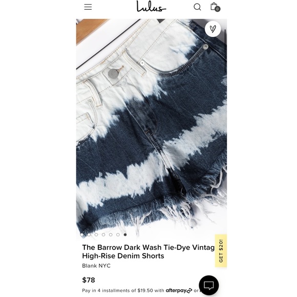 Blank NYC The Barrow Dark Wash Tie-Dye Vintage High-Rise Denim Shorts - Picture 7 of 7